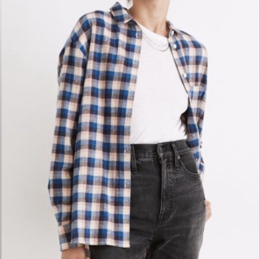 Madewell Flannel Sunday Shirt in Delgany Plaid XXS